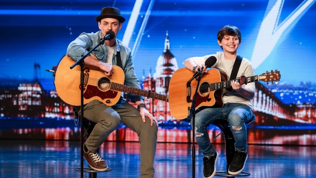 Jack and Tim performing their father-son audition on Britain’s Got Talent