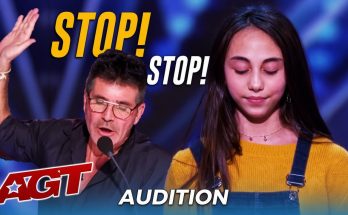 Ashley Marina singing during her America's Got Talent audition
