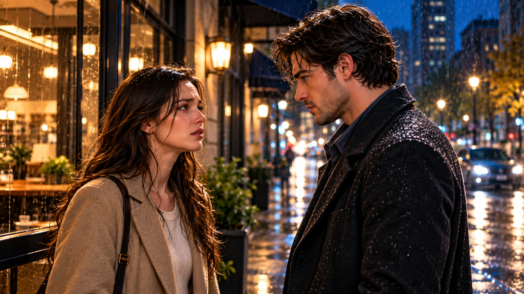 Emily and Daniel reunite on a rainy Chicago night